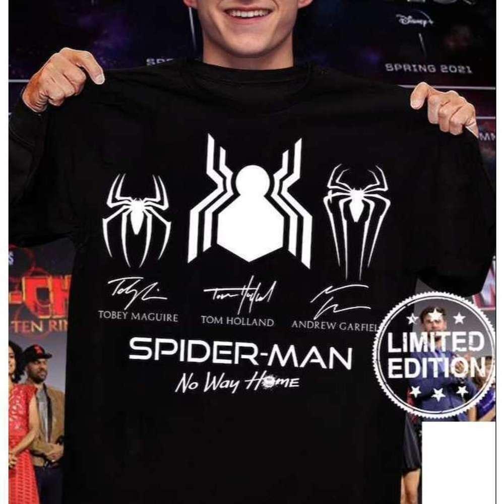 Three Spiderman No Way Home Comic Movie Fan Retro T-Shirt